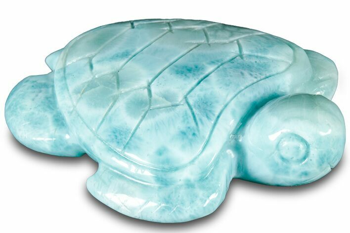 Stunning Carved Larimar Sea Turtle - Dominican Republic #314981